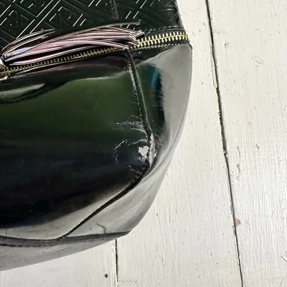 Relic by Fossil Black Tote Bag Patent Leather Tassel Purse Large Handbag - Picture 9 of 9